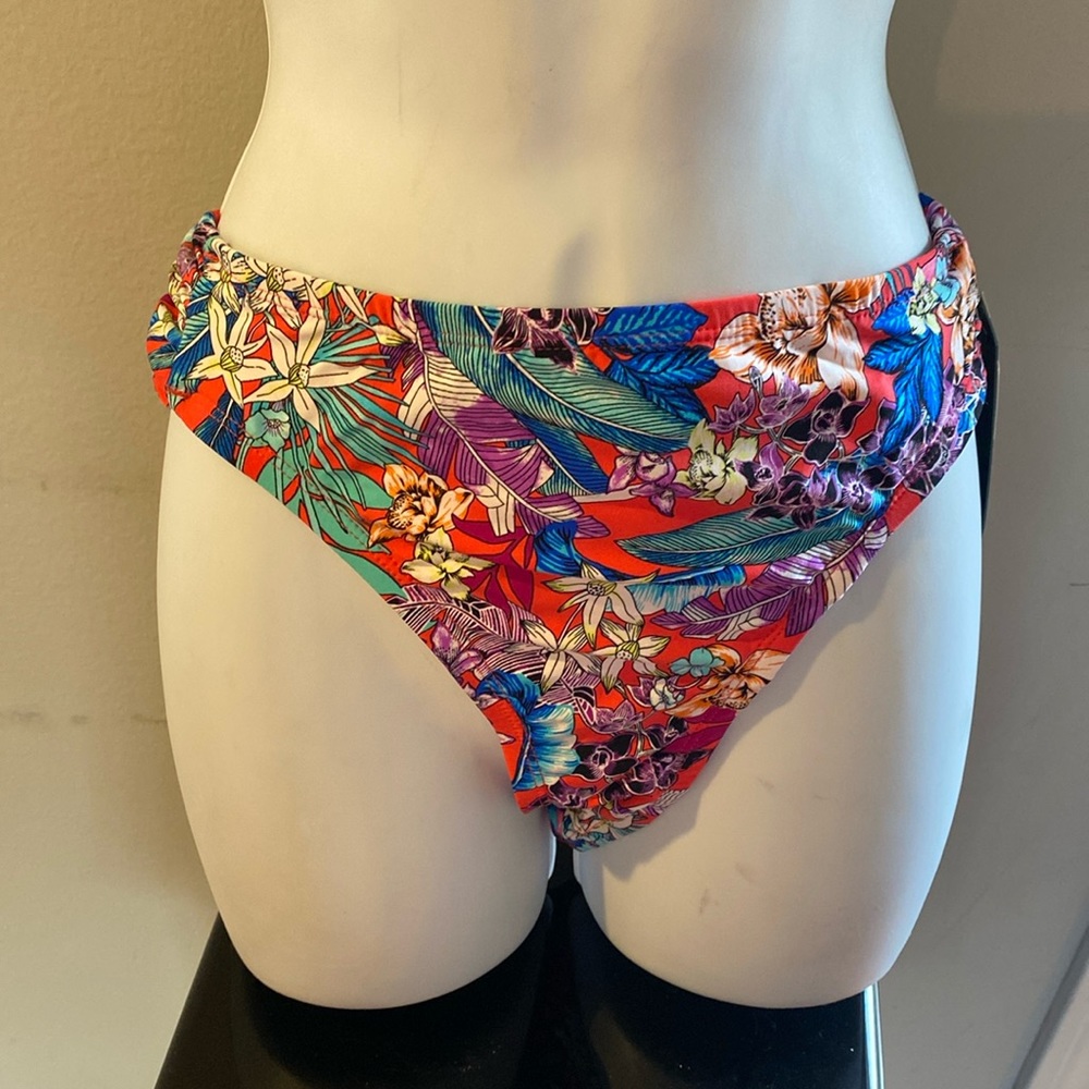 Kenneth Cole Red Multi Swimsuit Bottoms Bikini Separates New 4/25 XL